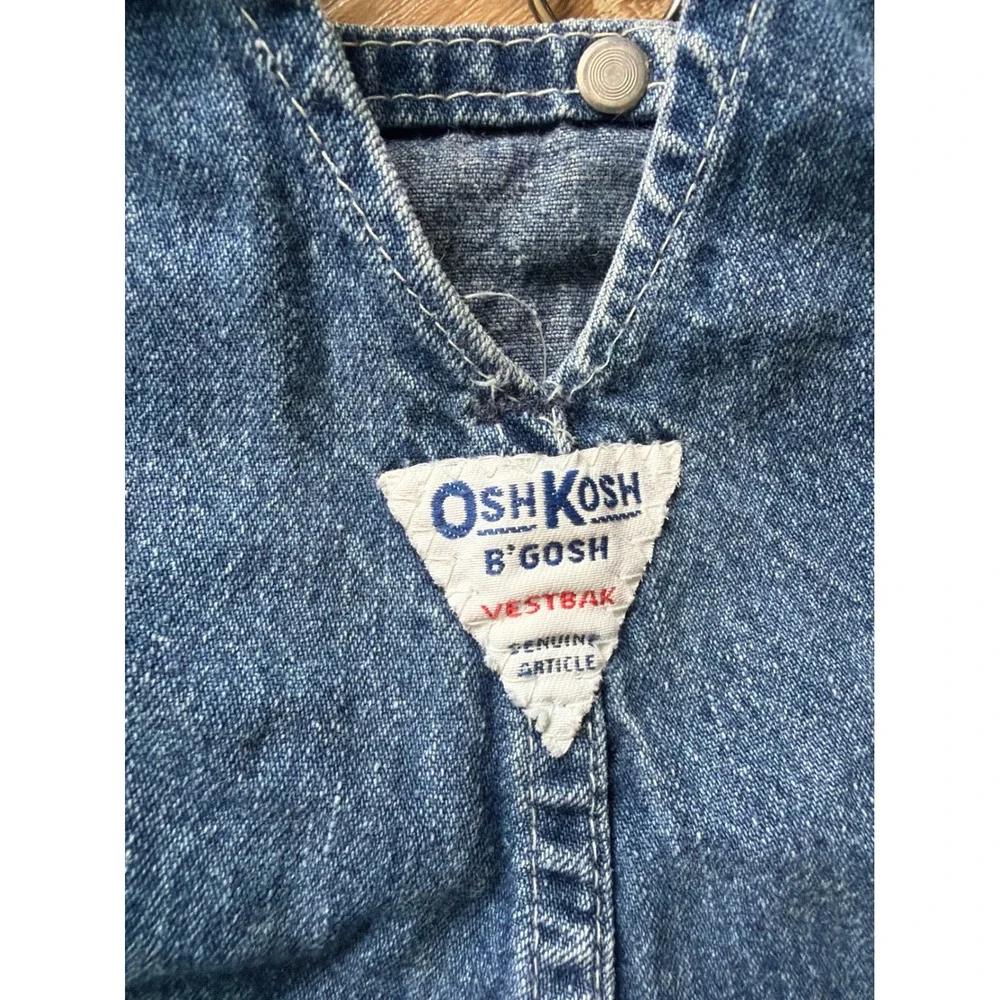 Vintage OshKosh Bgosh Kids Denim Overalls 18 Months Blue Vestbak Made in USA
